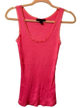 NWOT Express 100% Pima Cotton Vintage Lace Ribbed long Cami Top⭐️⭐️⭐️⭐️⭐️